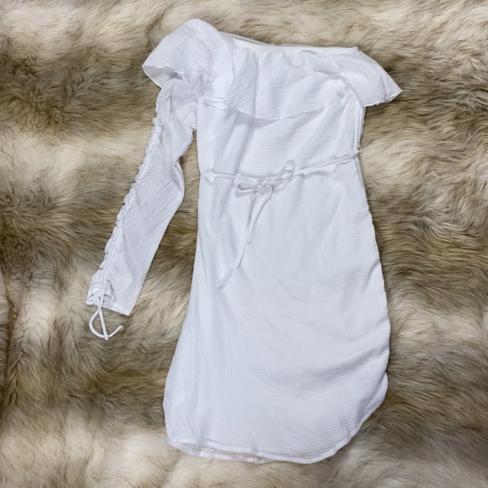 Suboo One-Shoulder Ruffle Mini Dress, Size Small - Picture 5 of 13